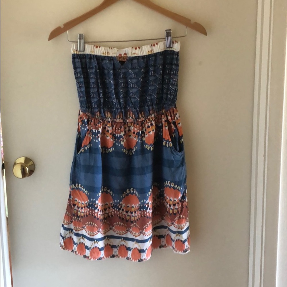 Strapless mini sun dress